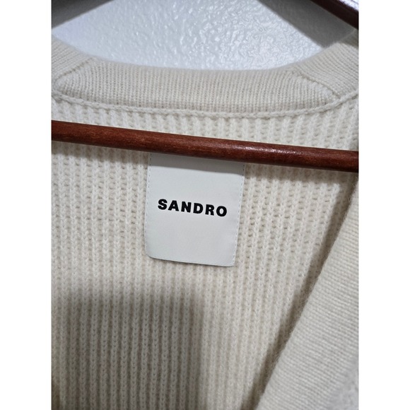 Sandro Martie Flared Sleeve Cardigan In Ecru - Size 1 (US Small) - Picture 5 of 13